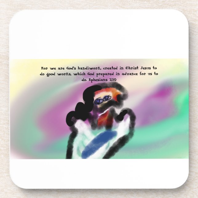 jesus handwork beverage coaster (Front)