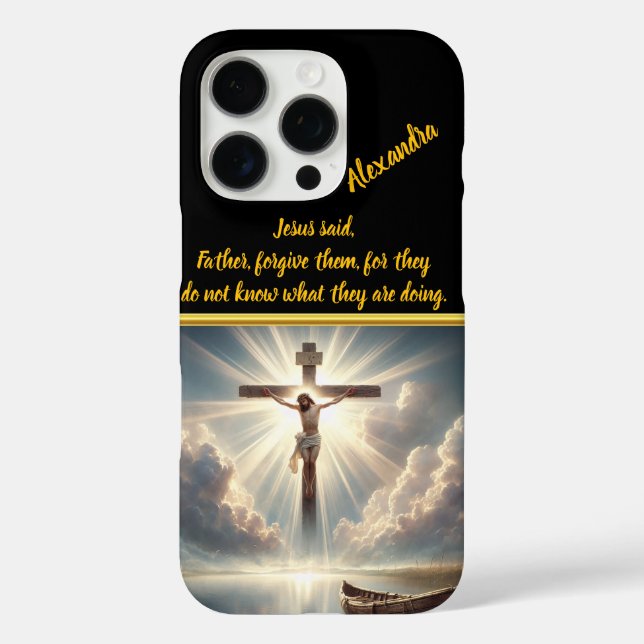 Jesus Hanging Cross Over Serene Ocean Case-Mate iPhone Case (Back)