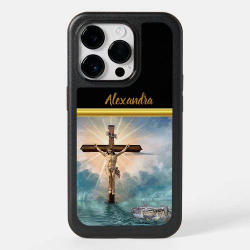 Jesus hanging from a christian crucifixion cross OtterBox iPhone 14 pro case
