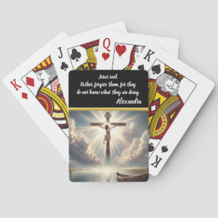 Jesus Hanging from Cross Over Waters Poker Cards