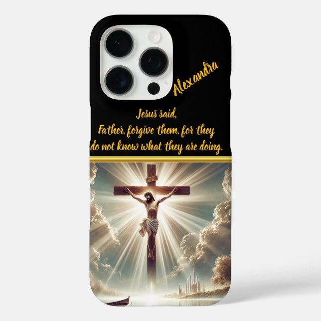 Jesus Hanging on Crucifix Over Water Case-Mate iPhone Case (Back)