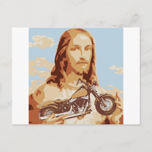 Jesus Harley Love Postcard