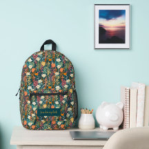 "Jesus has my back" Floral Print Cut Sew Backpack