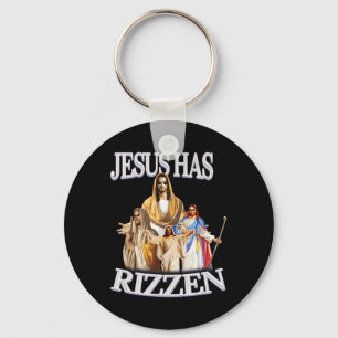 Jesus Has Rizzen Jesus Christ Religious Easter Keychain