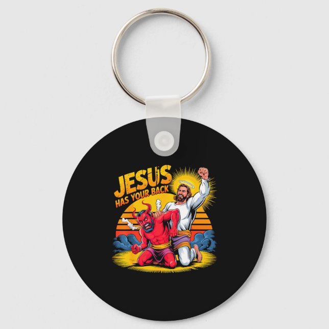 Jesus Has Your Back Christian Faith  Keychain (Front)