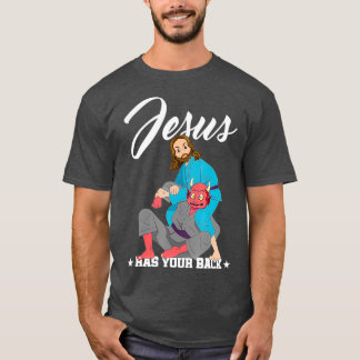 Jesus Has Your Back Jiu Jitsu Bjj Mma Long T-Shirt