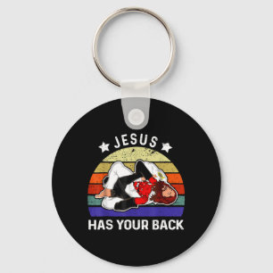 Jesus Has Your Back Jiu Jitsu Grappling vs Devil Keychain