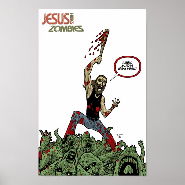 Jesus Hates Zombies "Amen" Print (Front)