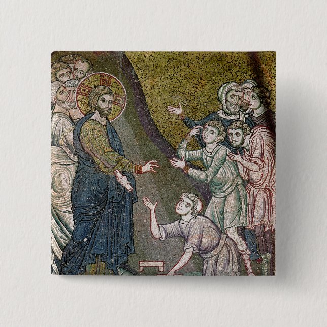 Jesus Healing the Crippled and the Blind Button (Front)