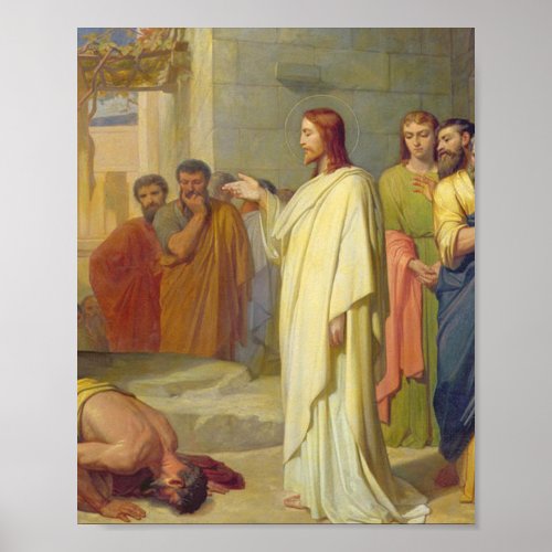 Jesus Healing The Leper 1864 Jean Marie Melchior Poster