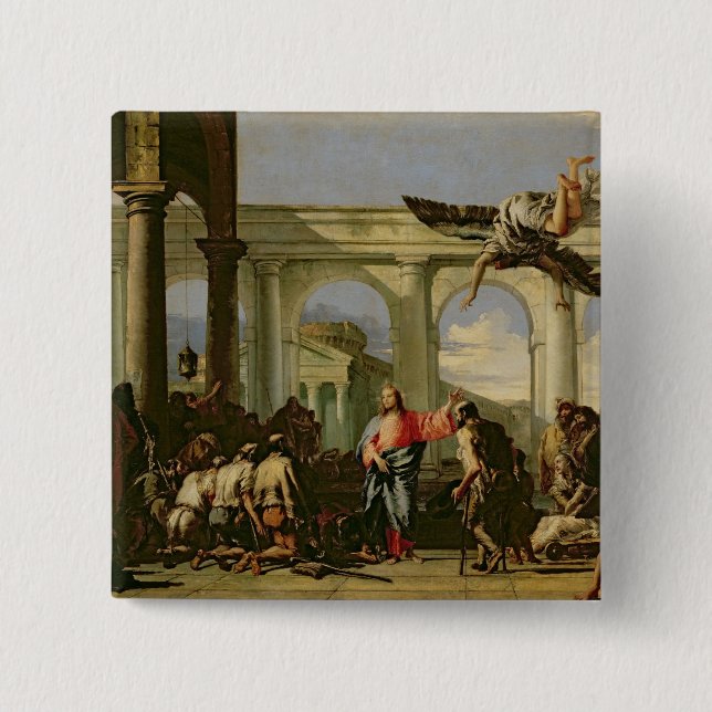 Jesus Healing the Paralytic at the Pool Pinback Button (Front)