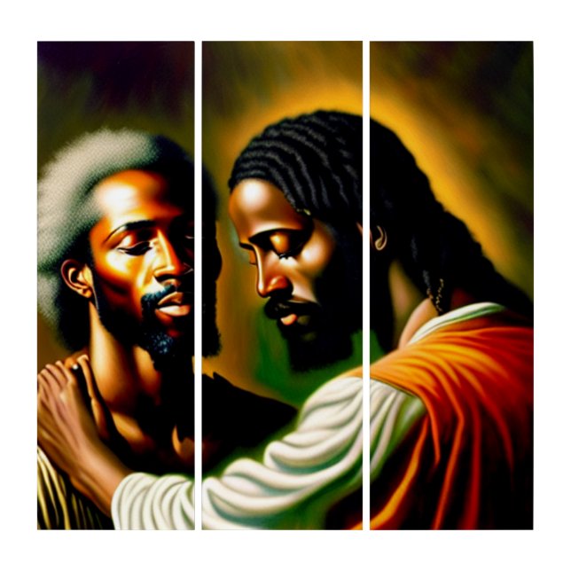 Jesus Heals a Blind Man Triptych Wall Art (Front)