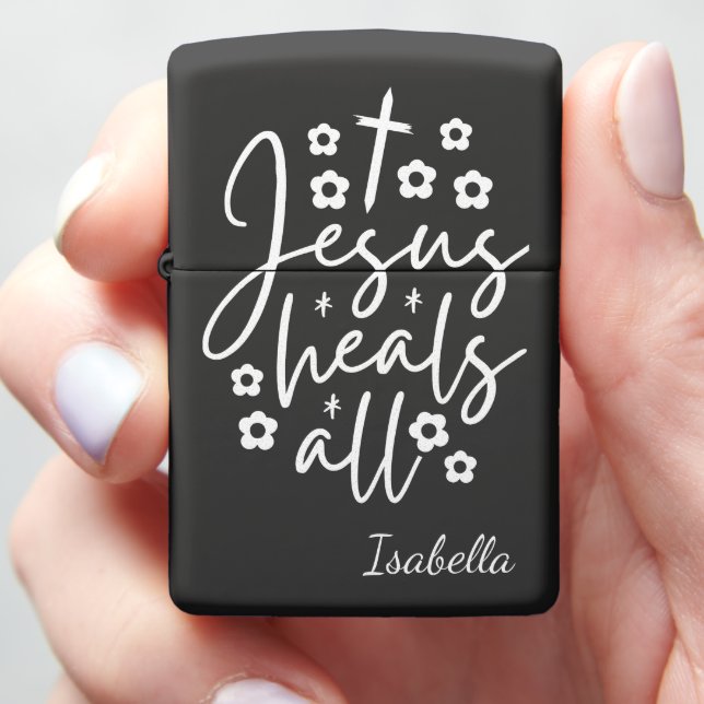 Jesus Heals All Zippo Lighter (In Hand)