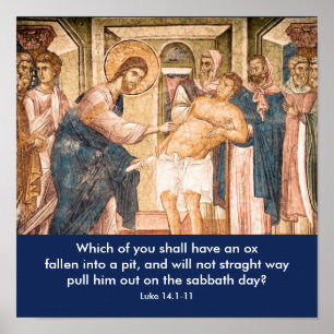 Jesus Heals Man with Dropsy - Poster