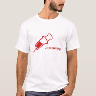 Jesus Heals Red Syringe T-Shirt
