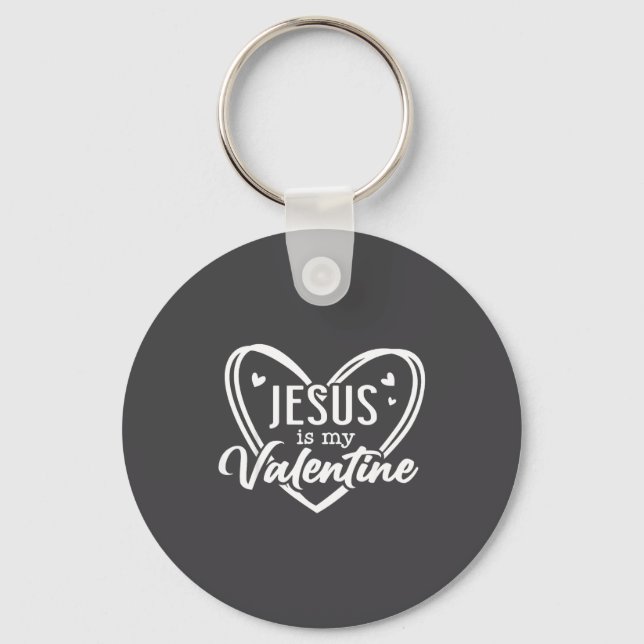 Jesus Heart Christian Faith Love Valentines Day Me Keychain (Front)