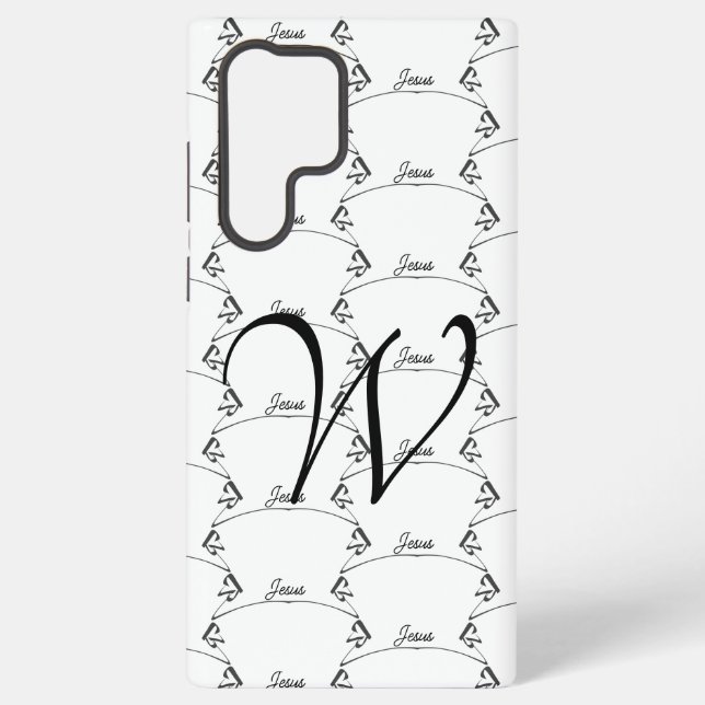 Jesus Heart Inscription With Your Initial  Samsung Galaxy Case (Back)