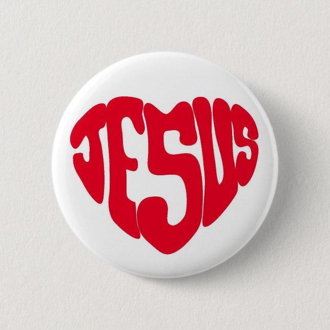 Jesus heart pinback button (Front)