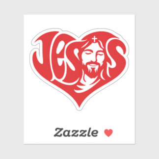 Jesus Heart Typography Sticker