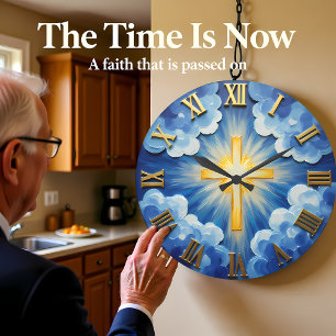 Jesus Heavenly Sunburst Impasto Large Clock
