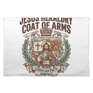 Jesus Heraldry Coat Of Arms Jesus Heraldry Coat Ar Cloth Placemat