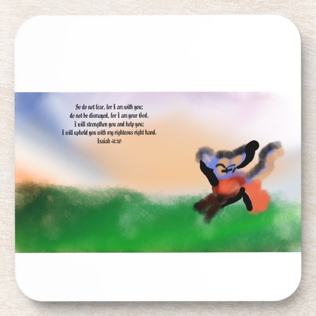 jesus here  beverage coaster (Front)