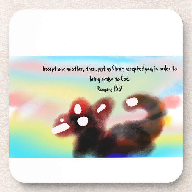 jesus here  beverage coaster (Front)