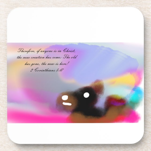 jesus here  beverage coaster (Front)