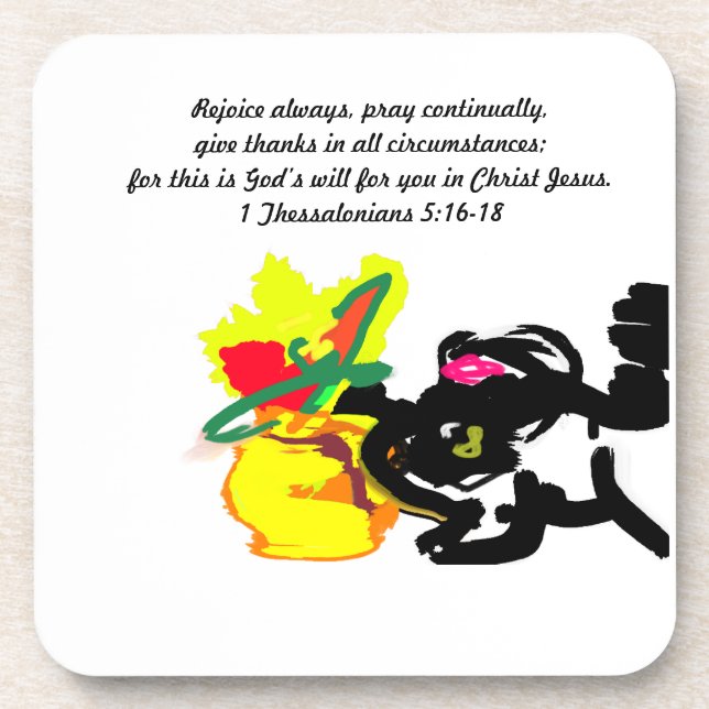 jesus here beverage coaster (Front)