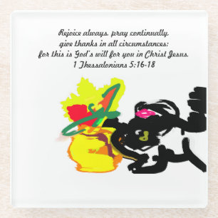 jesus here glass coaster
