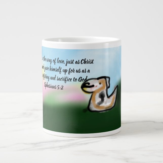 jesus here walking giant coffee mug (Front)