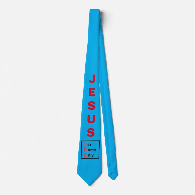 Jesus - His Name Only Neck Tie (Blue) (Front)