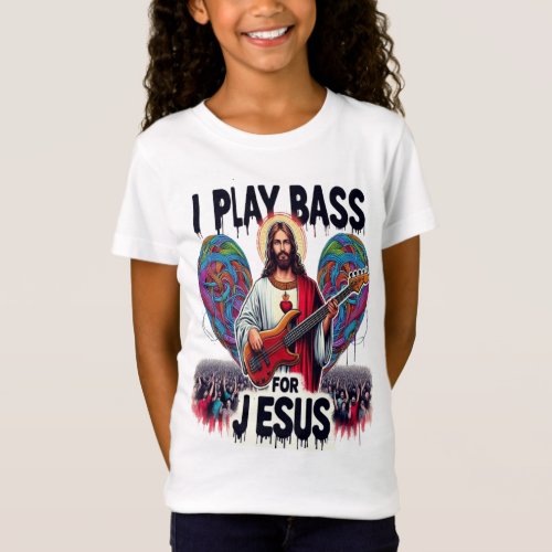 Jesus holding a bass guitar T_Shirt