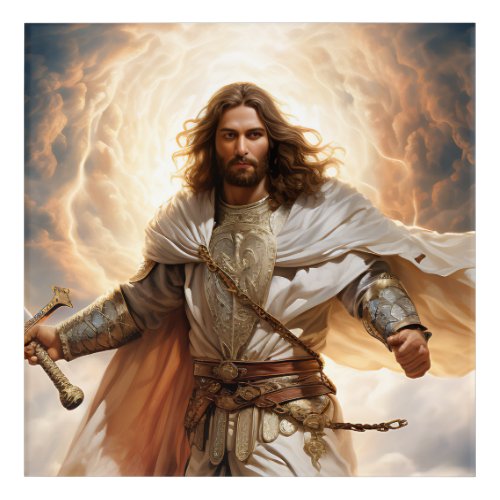 Jesus Holding A Sword Wearing Armor Acrylic Print