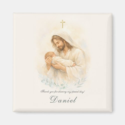 Jesus Holding Baby Baptism Save the Date Magnet