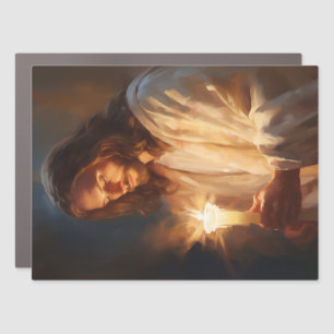 Jesus Holding Candle Car Magnet