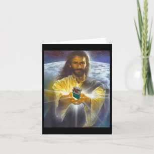 Jesus Holding Cigarettes, Funny Jesus Card