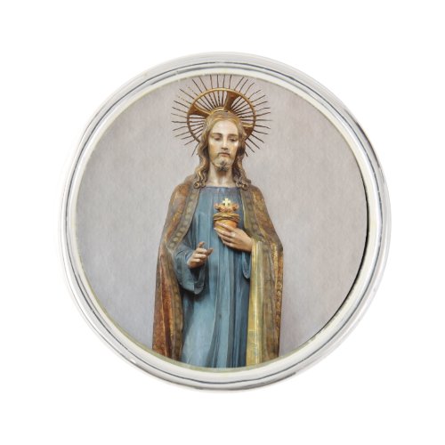 Jesus Holding Golden  Sacred Heart Lapel Pin