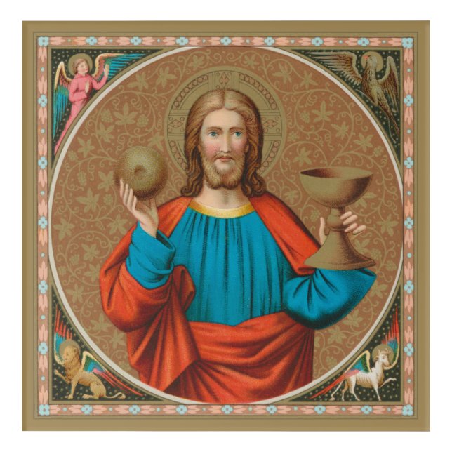 Jesus Holding Up the Eucharist (SNV 050) Acrylic Print (Front)
