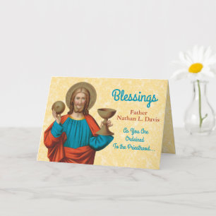 Jesus Holding Up the Eucharist (SNV 050) Card