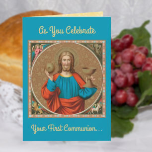 Jesus Holding Up the Eucharist (SNV 050) Card