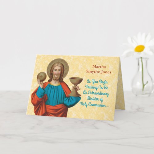 Jesus Holding Up the Eucharist SNV 050 Card