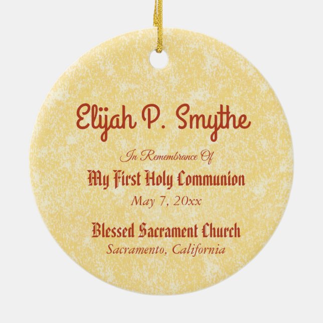 Jesus Holding Up the Eucharist (SNV 050) Ceramic Ornament (Back)