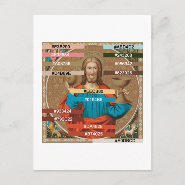Jesus Holding Up the Eucharist (SNV 050)  Postcard (Front)