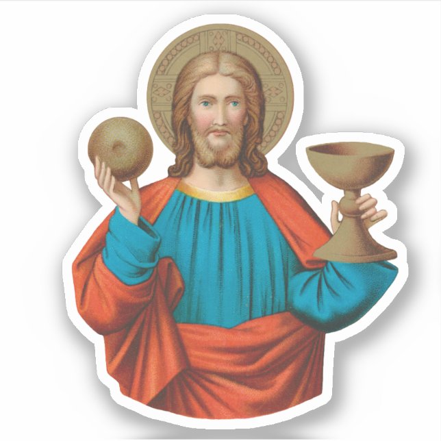 Jesus Holding Up the Eucharist (SNV 050) Sticker (Front)