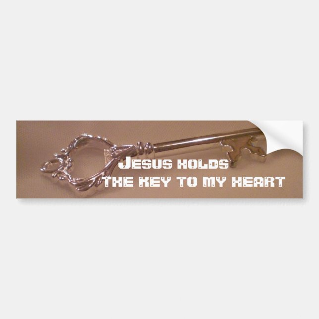 Jesus holds the key to my heart bumper sticker (Front)
