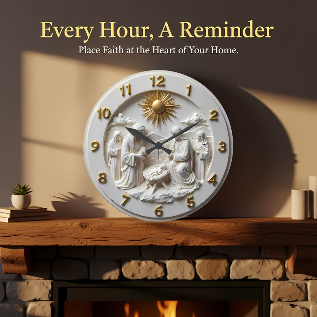 Jesus Holy Family Nativity Large Clock (Creator Uploaded)