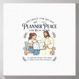 Jesus Homeschool Mom Planner Shirt Faith Based Des Canvas Photo Tile