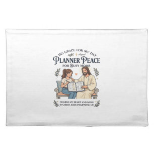 Jesus Homeschool Mom Planner Shirt Faith Based Des Cloth Placemat