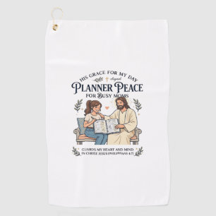 Jesus Homeschool Mom Planner Shirt Faith Based Des Golf Towel